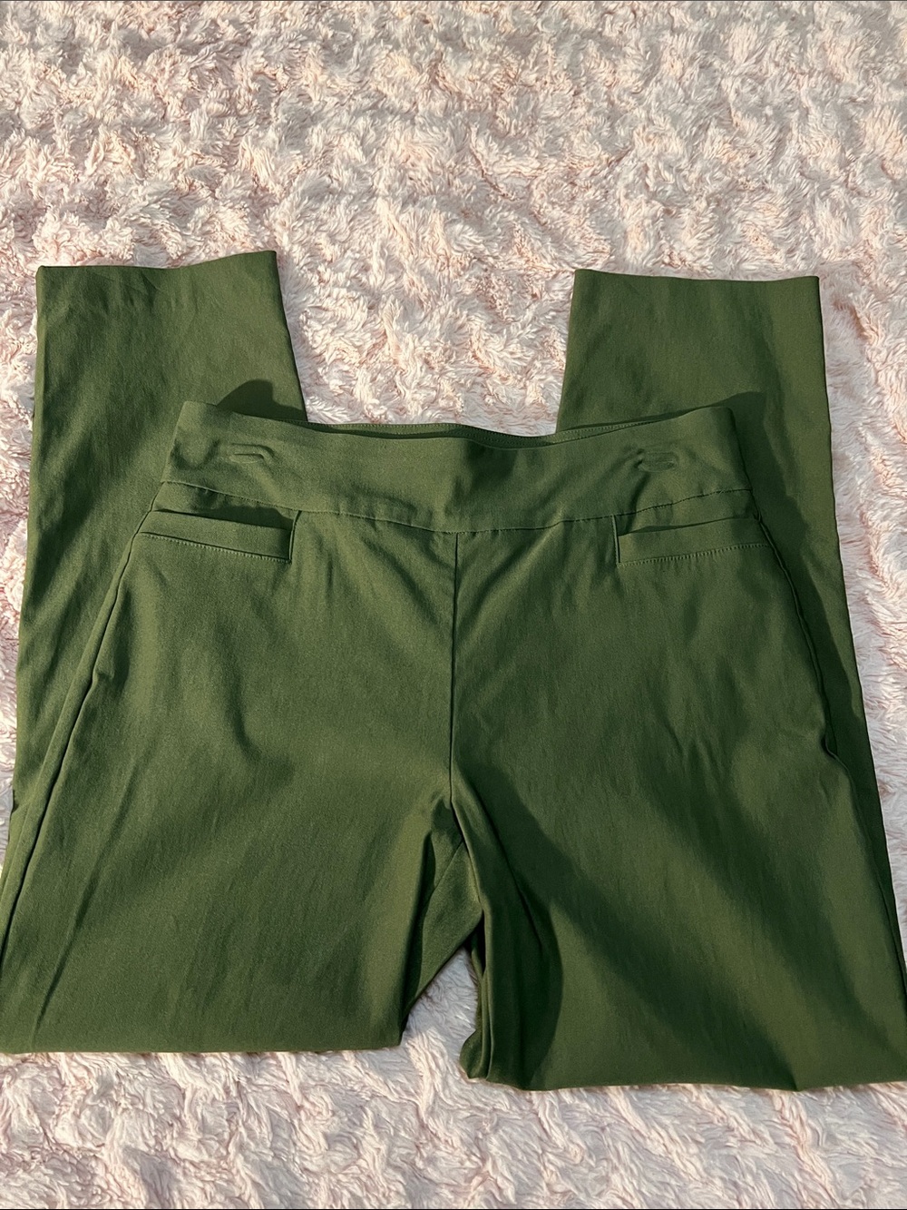Kim Rogers Olive Green Pull-On Ponte Trousers Tummy Control 6P Short